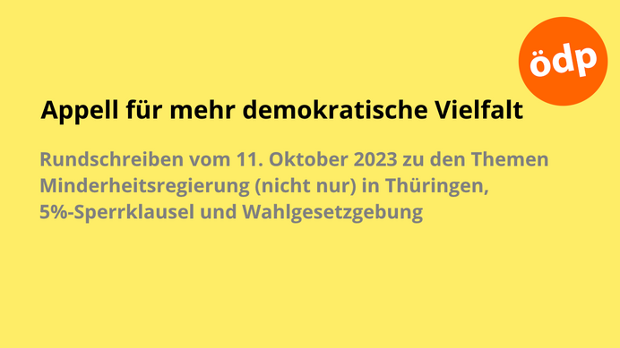 Appell für mehr demokratische Vielfalt