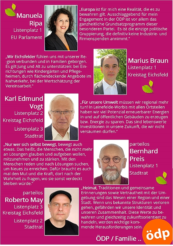 ÖDP Eichsfeld Flyer Kommunalwahlen 2024 Seite 2