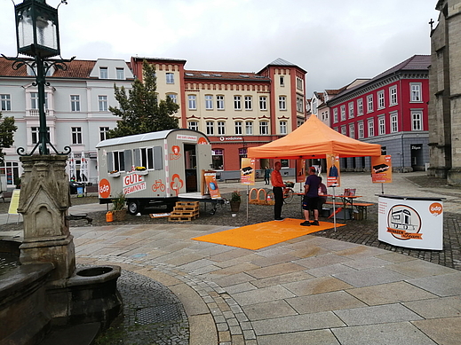 ÖDP-Bauwagen am 15.9.2021 in Meiningen