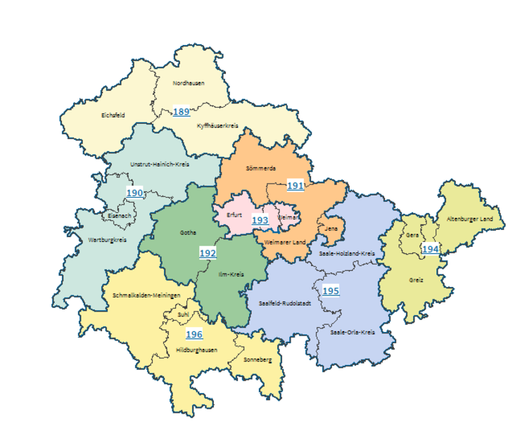 Bundestagswahlkreise Thüringen
