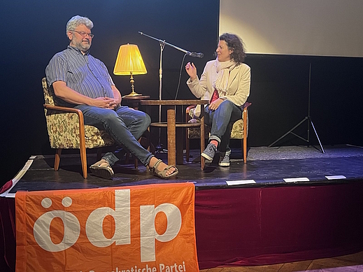 Martin Truckenbrodt, Landesvorsitzender der ÖDP Thüringen, und MdEP Manuela Ripa