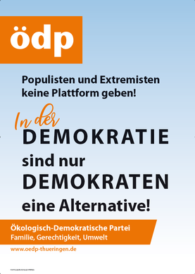 Plakat der Thüringer ÖDP zur Landtagswahl 2019