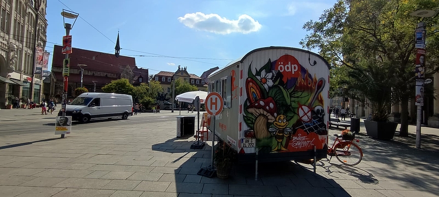 ÖDP-Bauwagen am 14.9.2021 in Erfurt