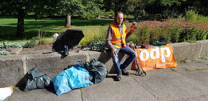 Ausbeute (Zwischenstand) der Müllsammelaktion zum World Cleanup Day