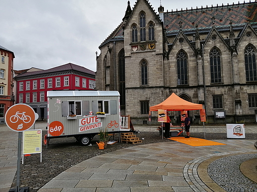 ÖDP-Bauwagen am 15.9.2021 in Meiningen