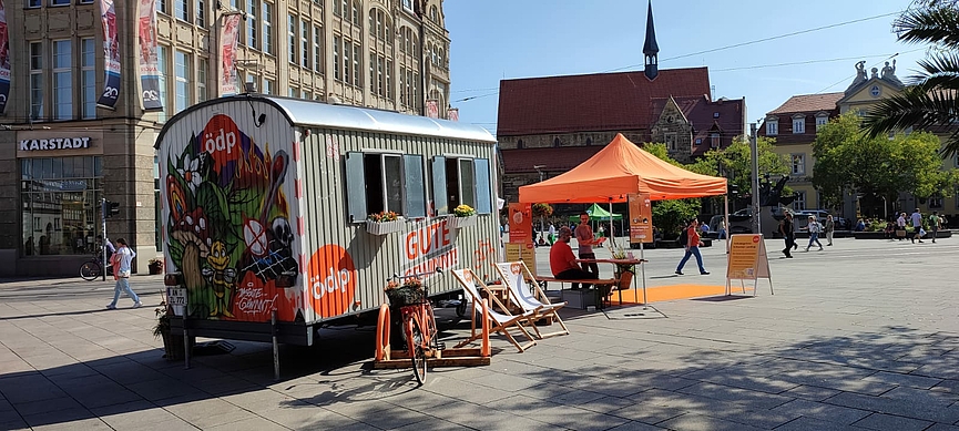 ÖDP-Bauwagen am 14.9.2021 in Erfurt